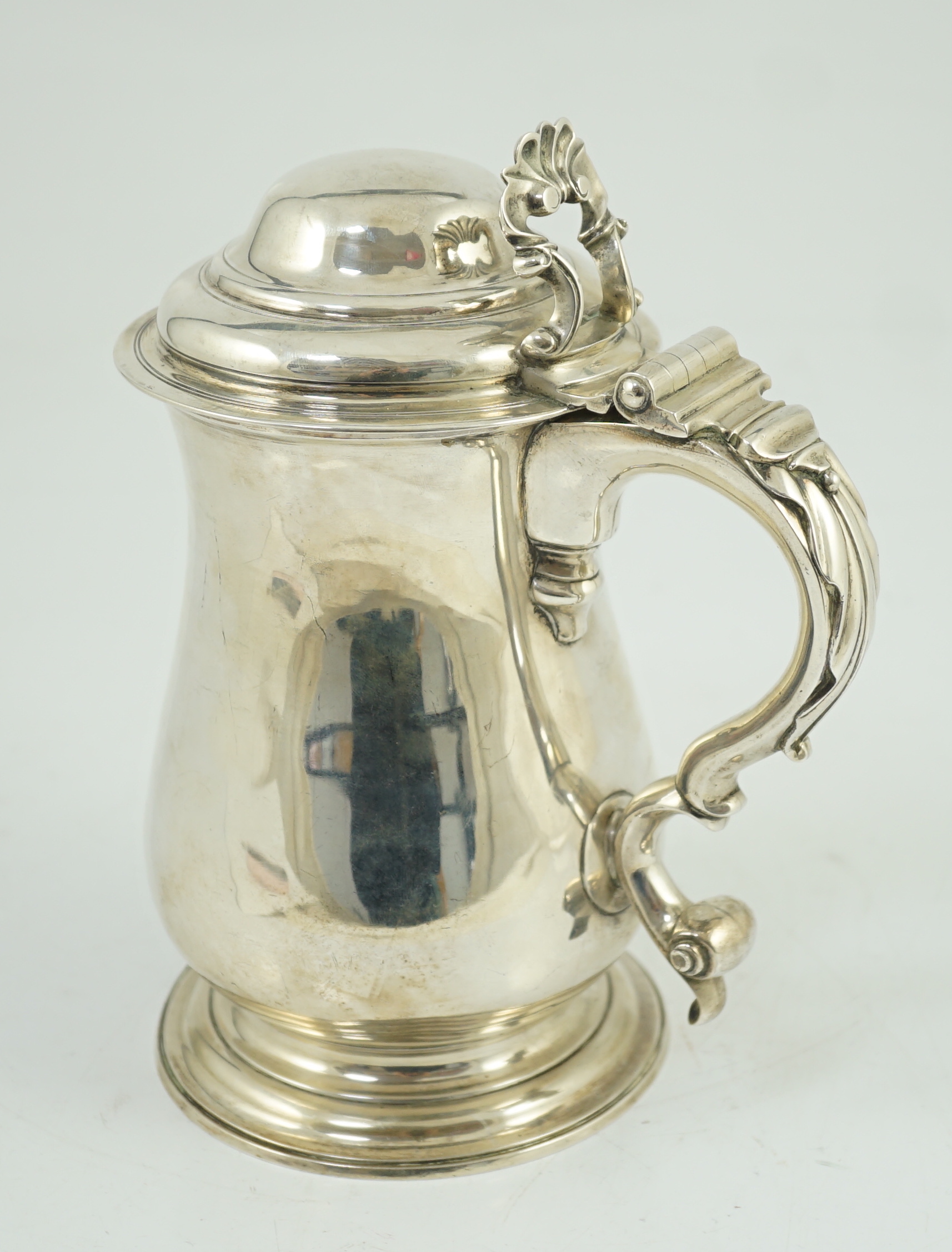 A late George II silver baluster tankard, by Thomas Whipham & Charles Wright